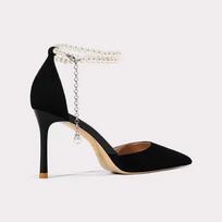 Madingi vasaros nauji moteriški batai, viengubos basutės, stiletto kulniukai, smailianosiai batai, perlų sandalai, dideli dydžiai, maži patogūs pirštų batai 34 black