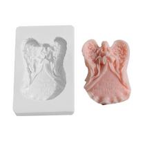 Pray Angel Wings Portrait Cake Silicone Mold Epoxy Resin DIY Ornaments Making Candle Soap Resin Clay Home Decorations white