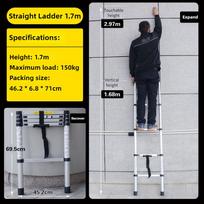 Household Single Side Expansion Ladder Aluminum Alloy Telescopic Ladder Portable Engineering Ladder yellow