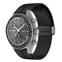 Silikoninis dirželis Omega X Swatch bendram MoonSwatch Planet laikrodžiui, metalinė magnetinė sagtis, pakaitinė apyrankė, Correa 20MM gray