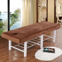 Aksominis Sutirštintas Grožio Salono Masažo Terapijos Lovos Čiužinio Užvalkalas Lovatiesė Su Skylute Viešbučio SPA Masažo Stalo Lovos Paklodė su Guma 175X60cm beige
