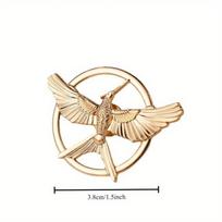 Jewelry mocking bird brooch badge auksinė