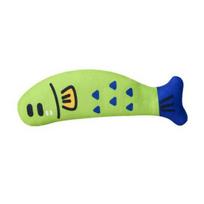 Plush Fish Cat Toy Natural Catnip Soft Self Play Exercise Toy Interactive Chew Kicker Kitten Toy for Indoor Cats žalia
