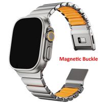 Men Stainless Steel Band for Apple Watch Ultra 3 Strap 49mm 46mm 45mm 44mm Luxury Metal Bracelet for Iwatch 11 10 9 8 7 5 6 SE3 42mm series 3 2 1 gray