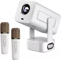 Extralink SmartLife Smart Projektorius Cinema&Karaoke - IMS360 Baltas, Projektorius for films, games and music with 2 microphones, 1080p, Android 13