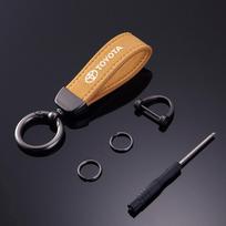 Leather Car Keychain For Toyota TRD Yaris Rav4 CHR Yaris Prius Avensis Corolla Camry Highlander Hilux Land Cruiser Accessories WH8 black