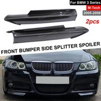 For BMW 3 Series E90 E91 M-Tech 320i 330i 2005-2008 Front Bumper Splitter Lip 1Pair Car Front Bumper Spoiler Kit Fog Lamp Cover Glossy black 05-08 gray
