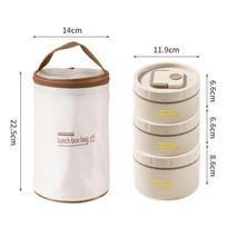 2/3 Layers Thermal Insulated Lunch Box for Adults Leakproof Bento Set for Work School Camping Picnic Daily Meal Prep Double layer white