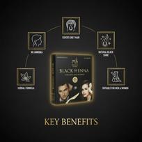 Mahadhyuta Herbals Black Henna Hair Color for Men & Women | Pack of 6 (40g Each) | Natural Herbal Hair Dye with Indigo Powder | 100% Grey Coverage black