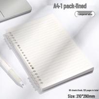 Smooth A5 Ring Binder Notebook: Detachable, High-Quality Horizontal Line Notepad for Students white