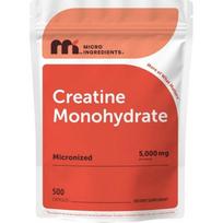 Creatine Monohydrate 5,000mg 500 Capsules Pure Tablets - Micronized + Fragrance-free Powder Source Easy Absorption Keto Non-genetic Material Creatine