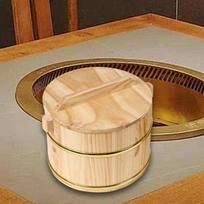 Rice Barrel Wood With Steamed Lid Food Container Household Sushi Kitchen Gadgets Matches the image,16cmx16cmx11cm