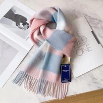 Japanese fresh and high-end light pink blue scarf 111 Australian pure women's autumn and winter Korean cashmere scarf gray
