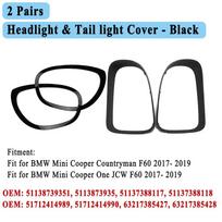 Headlight / Tail Lights Cover Ring Decoration Trim for MINI Countryman F60 Cooper One JCW 2017-2023 Light Decoration Sticker B 4Pcs 2014-2019 black