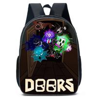 Roblox Doors Cartoon Kids Backpack With Breathable Oxford Fabric For School Use B black