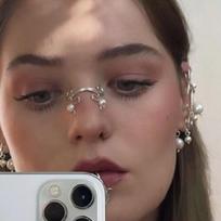 Punk Non Piercing Nose Clip Retro Unique Fashion Imitation Pearl Nose Ring Nose Nail Fashion Non-pierced Body Jewelry gray
