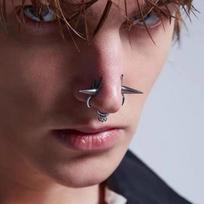 Punk Non Piercing Nose Clip Retro Unique Fashion Imitation Pearl Nose Ring Nose Nail Fashion Non-pierced Body Jewelry brown