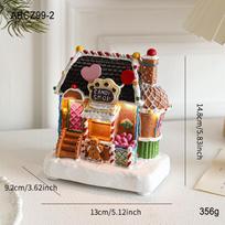Christmas Gingerbread House Light-Up Music Box Ornament black