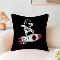 Astronaut Rocket Cover With Short Plush Print For Living Room Sofa Decoration Cushion Cover Pillow Covers 12x12Inch white