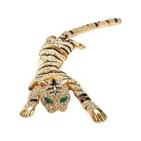 Vintage Rhinestones Tigers Brooch Elegant Rhinestones Tigers Brooch Accessory for Making a Statement at Any Event auksas
