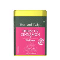 Tea And Twigs - Hibiscus Cinnamon Tea - 15 Tea Bags (30 Grams) | Herbal Teas | Natural Hibiscus Flower and Cinnamon| Caffeine Free | Wellness Tea 30GM gray