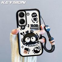 KEYSION Smūgiams atsparus dėklas Xiaomi POCO X8 Pro su dirželiu Minkštas silikonas Mielas 3D animacinis personažas Telefono galinis dangtelis POCO X8 Pro for POCO X8 Pro white