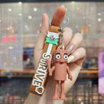 Tralalero Tralalas Brainrot Tungtung Sahur Car Key Ring Anime Figures Cappuccino Toy Keychains Bag Pendant Decor Gift brown