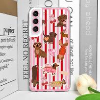 Mielas takso šuo telefono dėklas skirtas Xiaomi Redmi Note 15 Pro Plus 13 12 11 14 PRO+ 14C 13C 12C Takso dryžuotas spausdintas minkštas dėklas Redmi 12 white