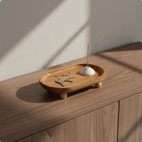 Acacia Wood Vanity Tray Versatile Wooden Catchall Use Entryway Key Holder Plate for beige