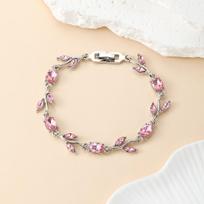 Resoul Gold Plated Crystal Tulip Bracelet Tulipe Flower Rhinestone Charm Bracelet Fashion Jewelry Summer Bracelet beige