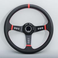 14inch Modified Racing Style PVC Leather Steering Wheel Universal Deep Dish Sports Steering Wheel raudona
