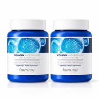 FARMSTAY Collagen Water Full Moist Cream Ampoule 250ml Hydrating Firming Facial Ampoule 2 Pieces blue