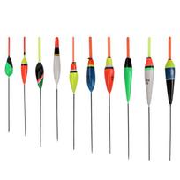 Topline Tackle Oval 2.5g Wood Buoy Bobbers Floating Float Set 10pcs/Bag Long Tail Sea Fishing Vertical Design A1 17cm High gray
