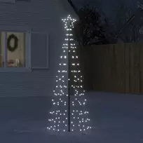 LED Kalėdų eglutė su kuolais 220 LED Šaltai balta 180 cm (tik AU)