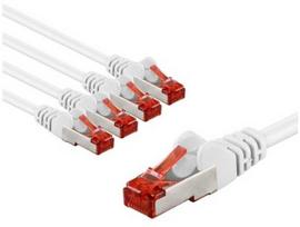 Goobay CAT 6 lauko kabelis, S/FTP (PiMF), 5 m, balta, rinkinys 5 - Kabelio ilgis 5 m
