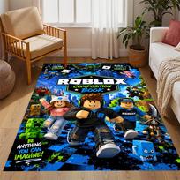 Roblox Adventure Quests Themed Anti-Slip Rugs - Polyester Home Decor, Suitable for Bedrooms, Living Rooms, Doorways, Studios, and Decorations 100cmx120cm