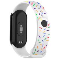 Rainbow‑Printing TPU Watch Band for Xiaomi Smart Band 10 / 9 / 8, Replacement Wrist Strap, Strap Only For Xiaomi Smart Band 10 / 9 / 8 balta