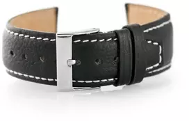 Pacific W26 odinis laikrodžio dirželis – PREMIUM – juodas/baltas – 22 mm