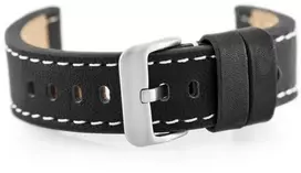 Pacific W48 odinis laikrodžio dirželis – PREMIUM – juodas/baltas – 24 mm