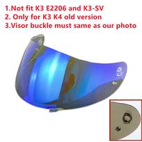 Skydelis AGV senam K3 K4 šalmui Priedai Viseira Capacete Pakeičiamas Saulės apsaugos lęšis Apsauga nuo rasojimo UV apsauga LentesGreičio jutikliai 6 skaidri mėlyna spalva