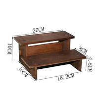 Solid Wood Display Riser with Stepped Shelves Compact Wooden Tiered Rack