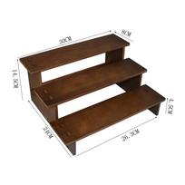 Solid Wood Display Riser with Stepped Shelves Compact Wooden Tiered Rack