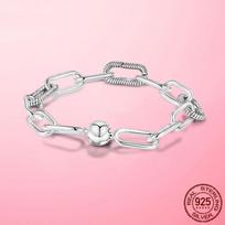 Karštas 925 sidabro originalus Me apyrankė tinka prekės ženklui Me žavesio karoliukai mada begalybės mazgas moterims Femme apyrankė prabanga smulkūs papuošalai 17cm white