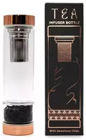 Ancient Wisdom Stiklinė arbatos gertuvė su sieteliu ir juodojo onikso akmenukais, 500 ml