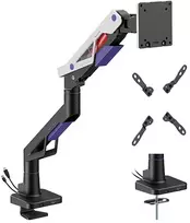 Powerton ERGO STRYNX Reguliuojamas monitoriaus laikiklis, balta/juoda, 2-30KG, spaustukas, 24"-57", 75x75/100x100/100x200/200x100/200x200