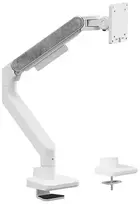 Powerton ERGO MONOA Reguliuojamas monitoriaus laikiklis, balta, 2-20KG, spaustukas, 17"- 49", 75x75/100x100