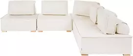 Beliani Penkiavietė modulinė kampinė sofa TIBRO, kreminės baltos spalvos, kairinė
