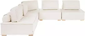 Beliani Modulinė kampinė sofa 5 asmenims TIBRO, balkšva, dešininė