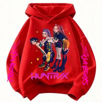 KPop Demon Hunters Kids Cartoon Hoodie Cool Unisex Pullover For Boys Girls Casual Style Sweatshirt 130 blue