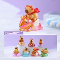 Mini Capibara Capybara Blind Box Present Multicolor Action Figures Capybara Figurine Synthetic Resin Home Decoration Car Decoration Random 2pcs white